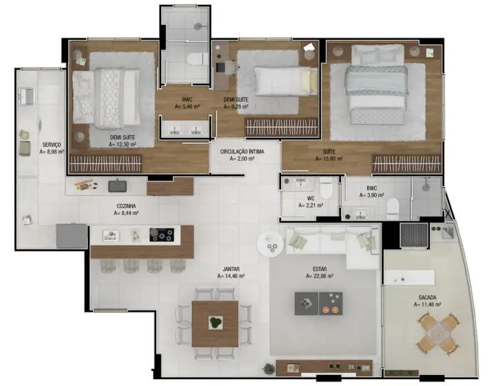 planta Apartamento Tipo